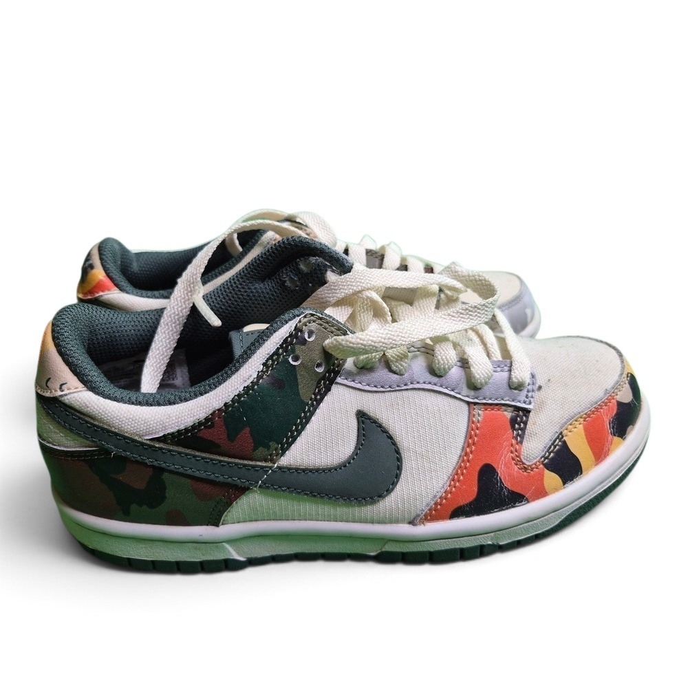 Nike Dunk Low SE GS Sail Multi-Camo Sneakers | Size 4.5Y